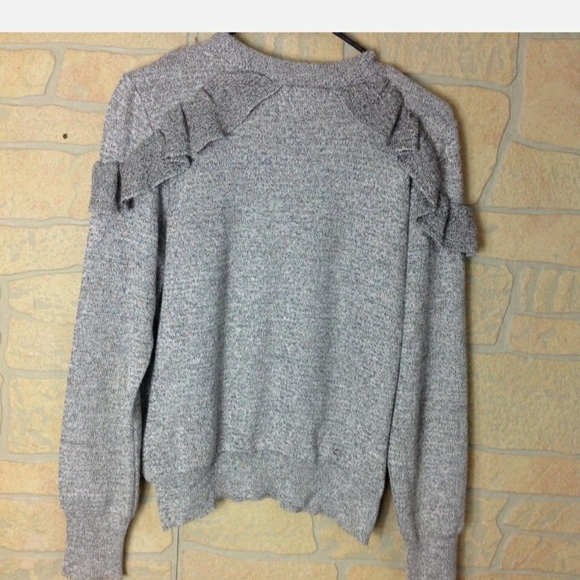 TopShop Size 8 Gray Pullover Sweater Flounce - Picture 2 of 4